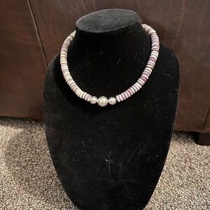 Hand Crafted “One of a Kind” Purple Spiny Oyster & Sterling Silver Neckkace